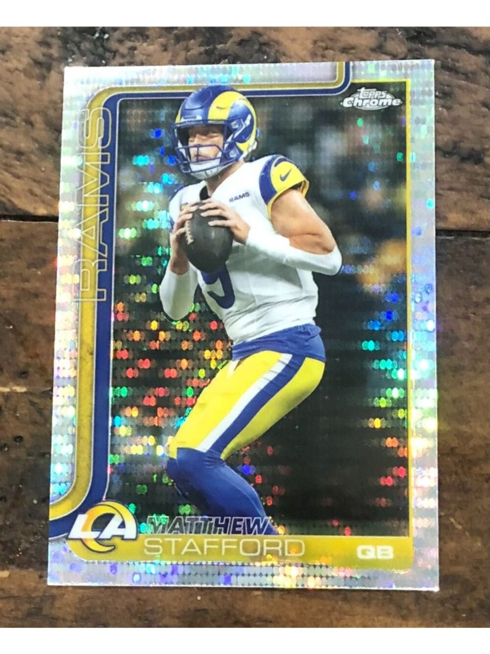 2025 Topps Chrome Matthew Stafford pulsar refractor Parallel MVP BUY BACK